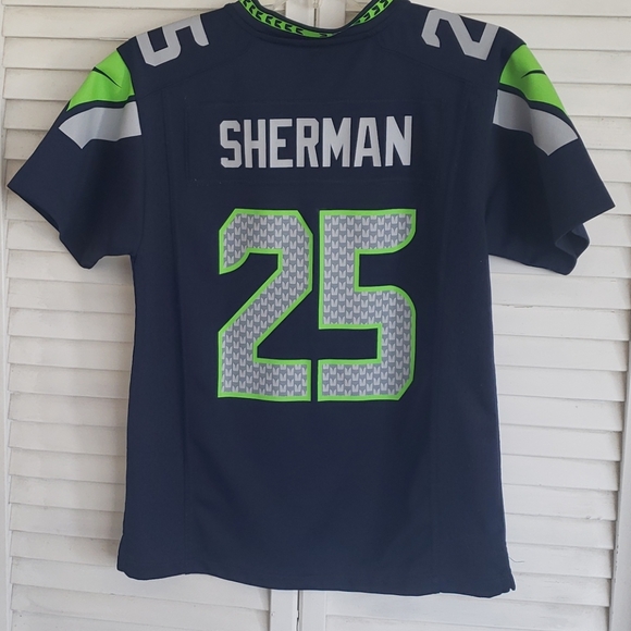 SEATTLE SEAHAWKS 'SHERMAN 25" Jersey, Size Medium - Picture 4 of 9